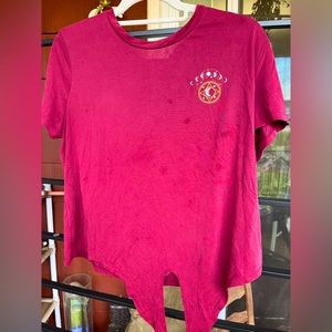 Distressed Light Red Top